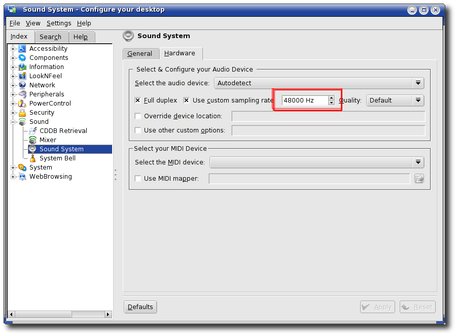 kcontrol sound configuration