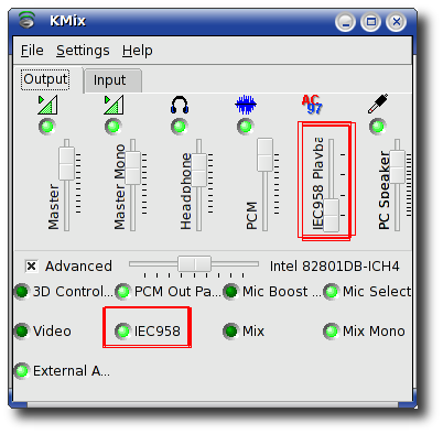 kmix sound config